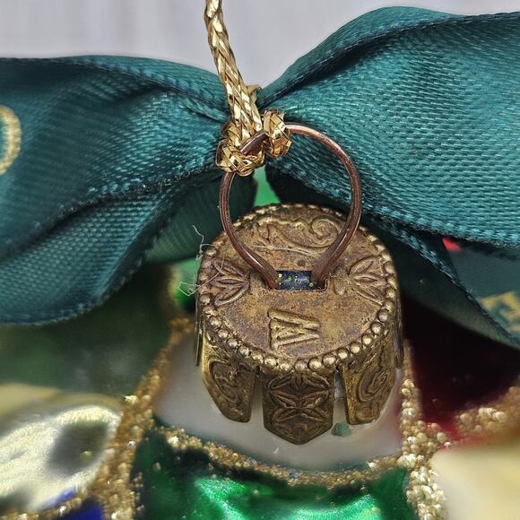 Waterford Glass Ornament Fruit Bowl Hand Painted Holiday Decor Ribbon 5 Inch Art - Picture 9 of 9